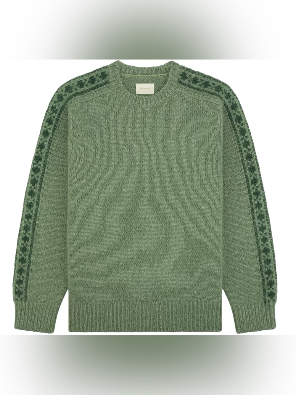 Aime Leon Dore Jacquard Stripe Alpaca Sweater Green Men's Size Large FW25